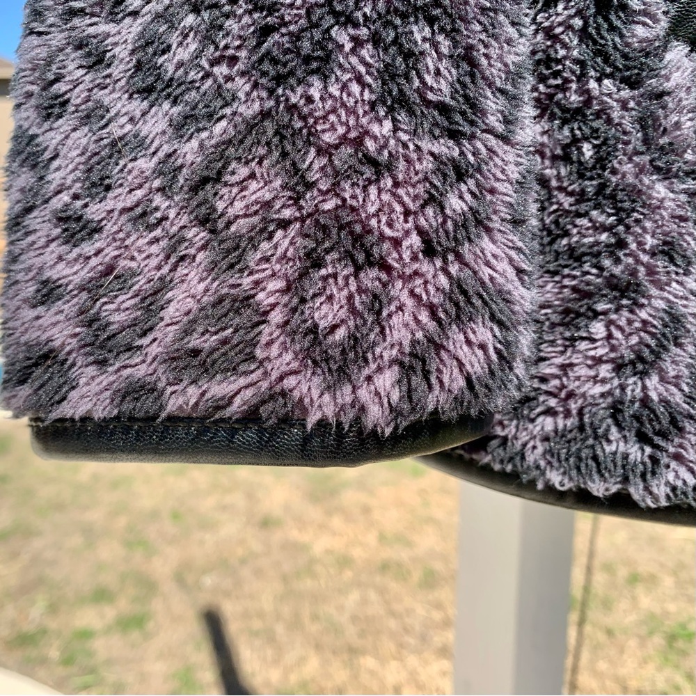 torrid Faux Fur Leopard Print Coat Bomber Jacket Gray Warm Animal Print Gray - Picture 14 of 15